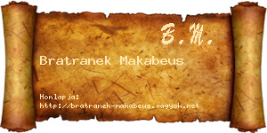 Bratranek Makabeus névjegykártya